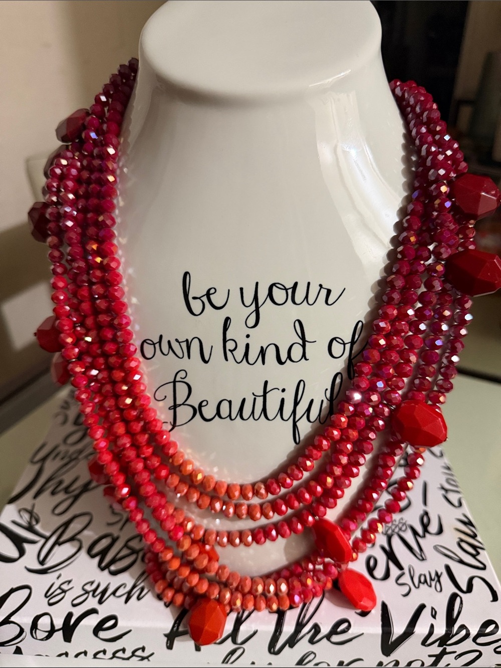 Sassy Jones Ombré Red Malia Necklace